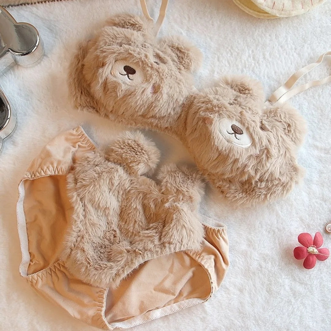 New High Quality Anime Soft Plushies Design Bra & Panty Set
