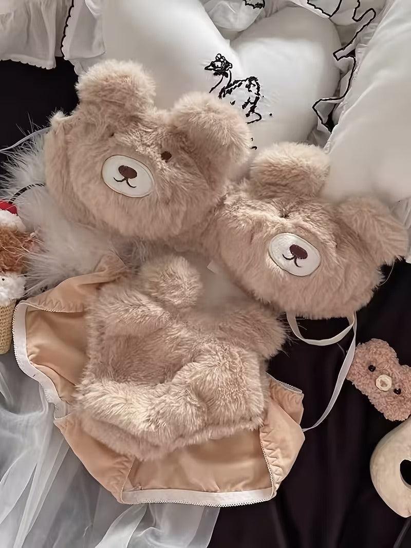 New High Quality Anime Soft Plushies Design Bra & Panty Set
