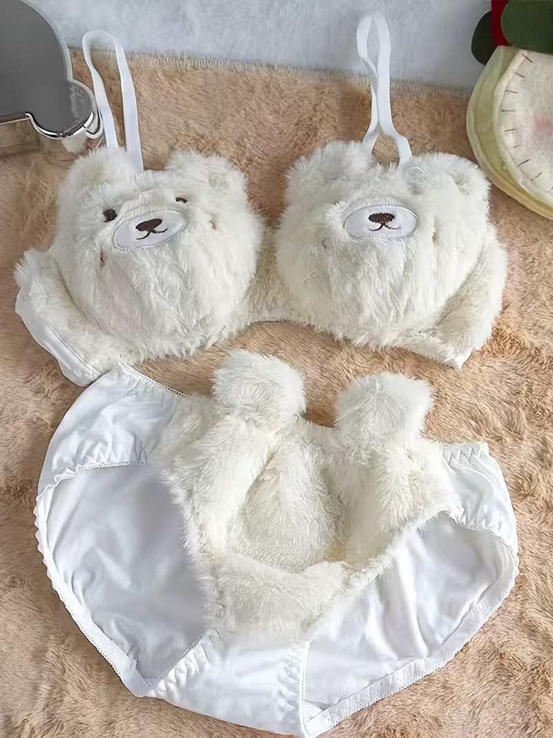 New High Quality Anime Soft Plushies Design Bra & Panty Set