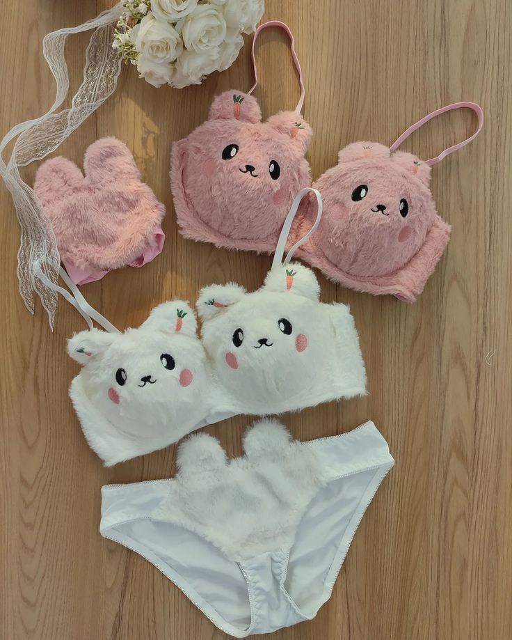 New High Quality Anime Soft Plushies Design Bra & Panty Set