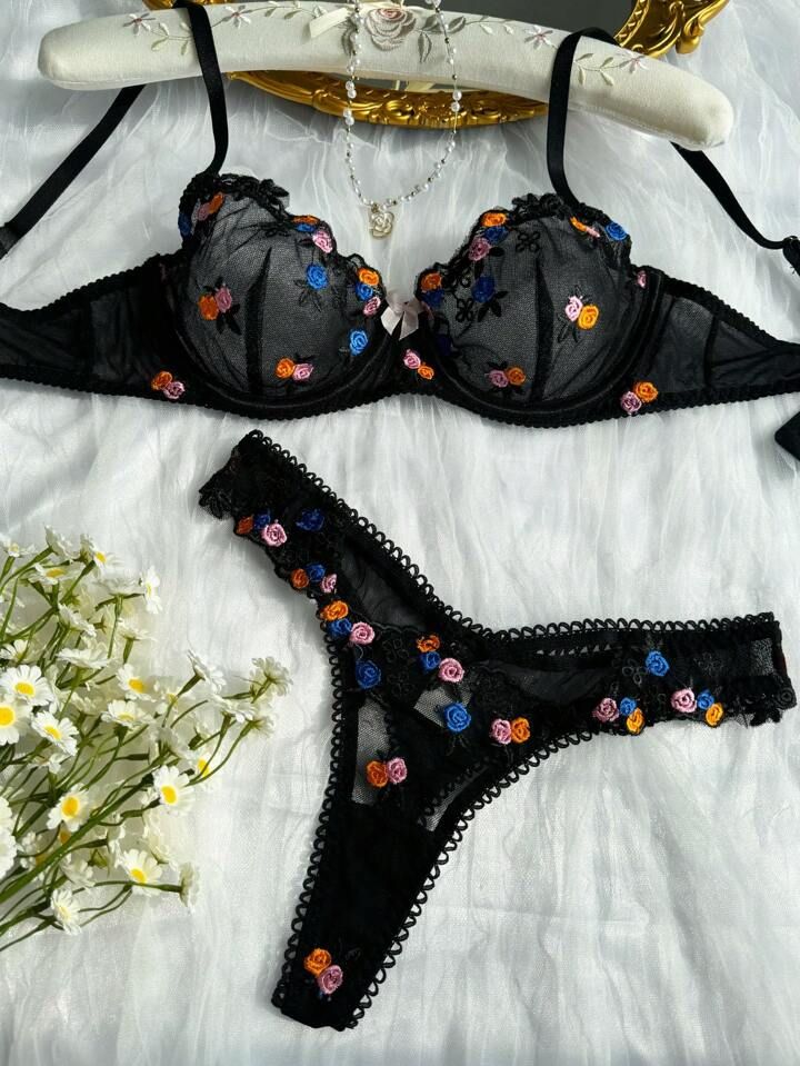 Sweet Flower Floral Pushup Summer Set with pantie. Pack of 3