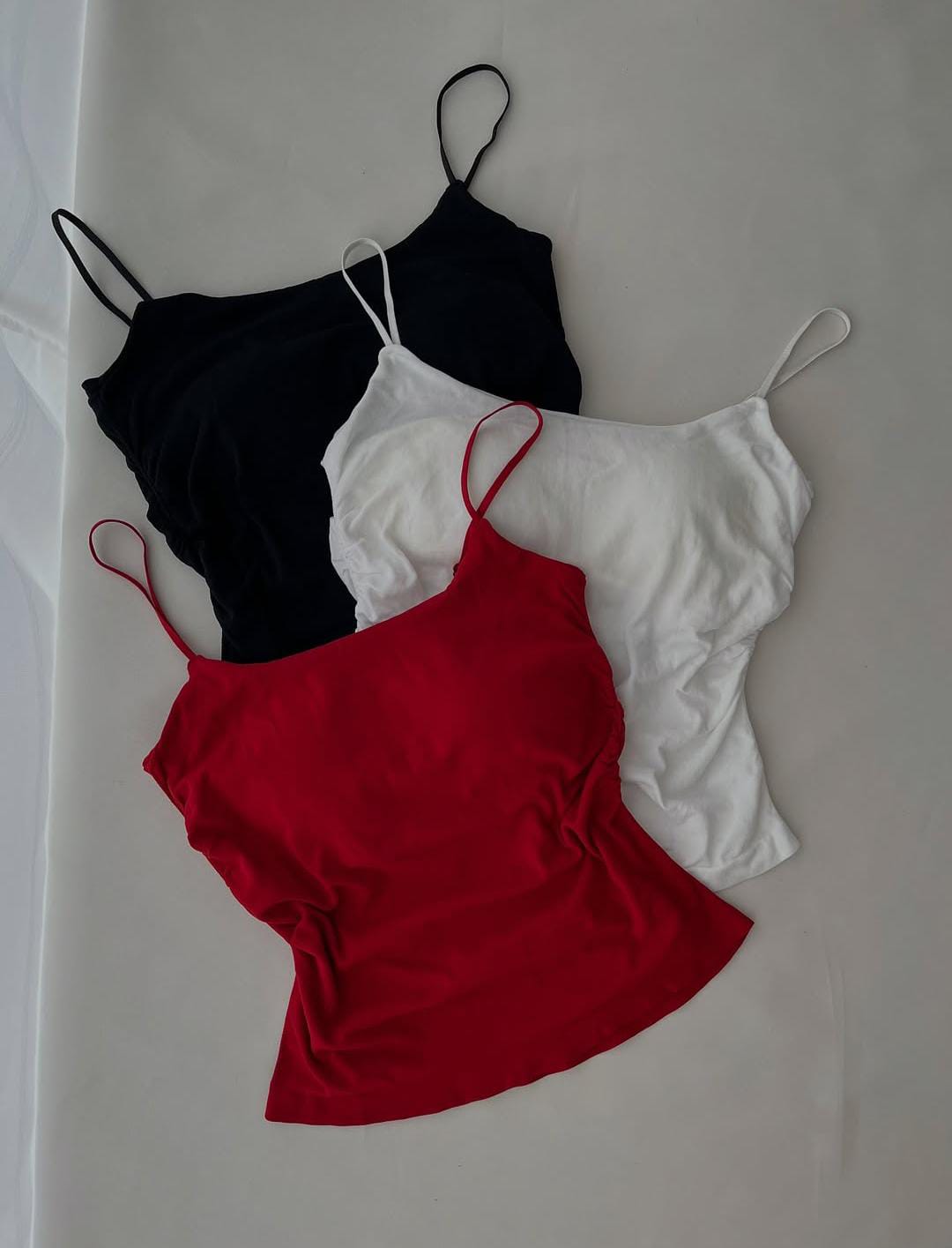 (Pack of 3) New Plain Soft Padded Spaghetti Top For Girls