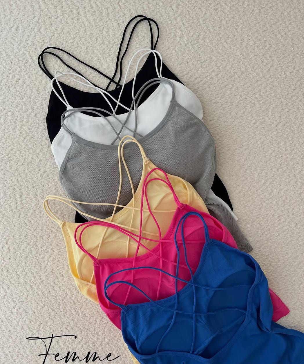 (Pack of 3) New Plain Soft Padded Spaghetti Top For Girls