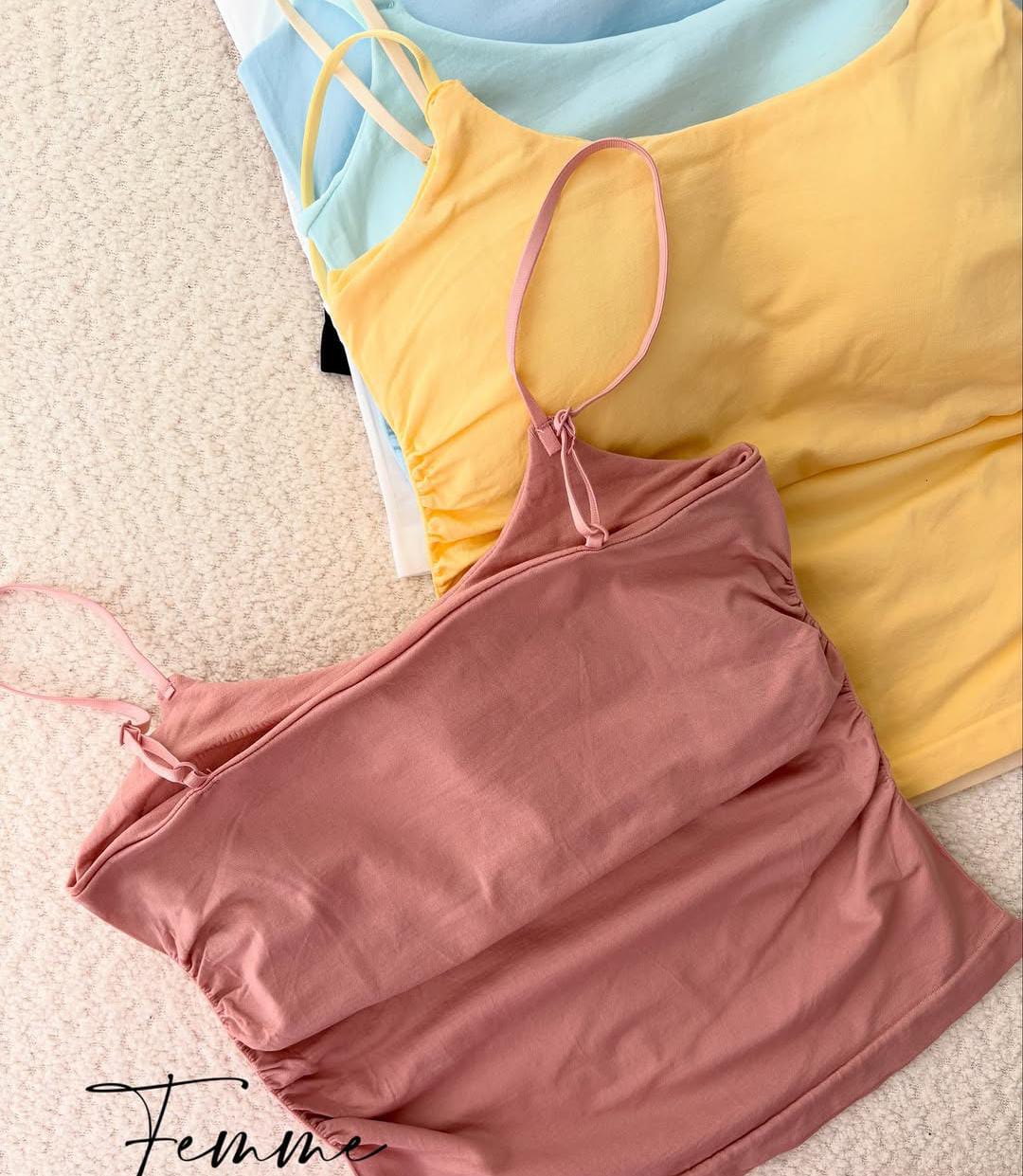 (Pack of 3) New Plain Soft Padded Spaghetti Top For Girls